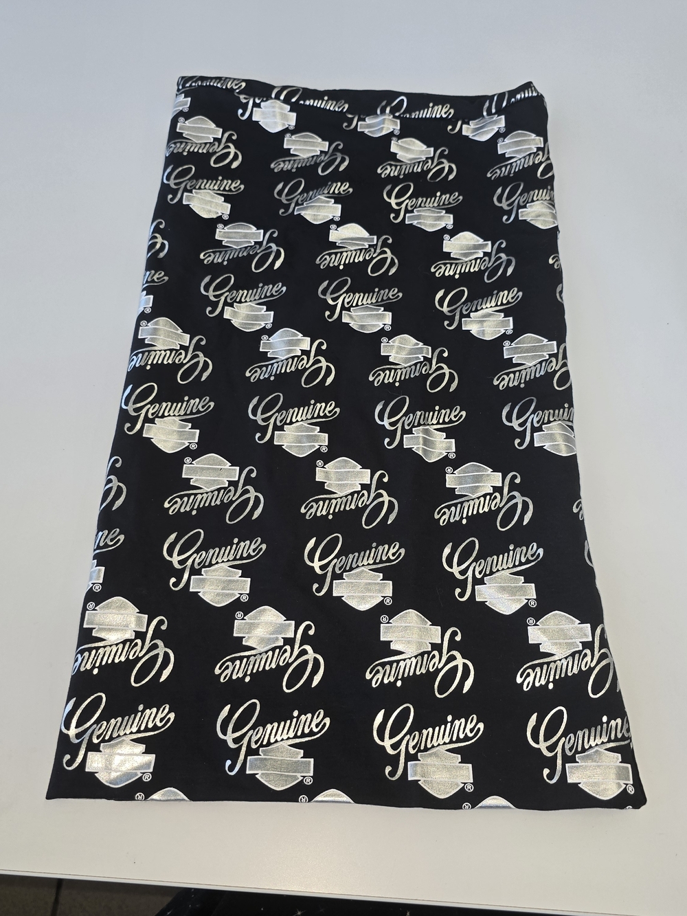 Harley-Davidson Genuine Logo Neck Gaiter Face Mask Black Silver Tube Bandana EUC